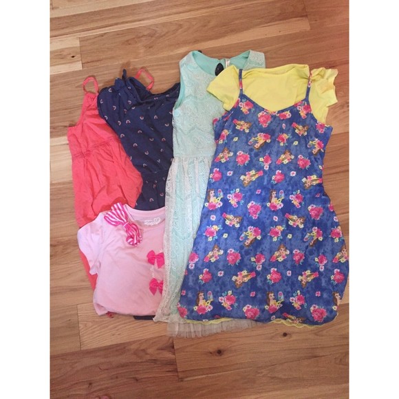 Lots Of Girl 5 Pieces Clothes Size 14/16 Four Dresses And One Jojo T-Shirt - Picture 1 of 8